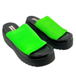 Steve Madden Neon Green Platform Slides